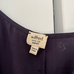 Aritzia Wilfred slip midi dress - silk, plum coloured, size xs